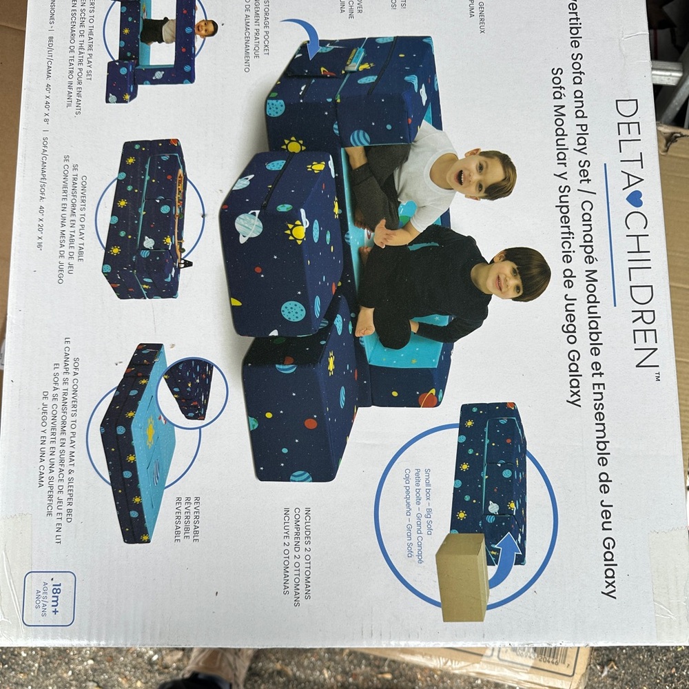Delta Kids Galaxy Sofa Set - Blue and Yellow